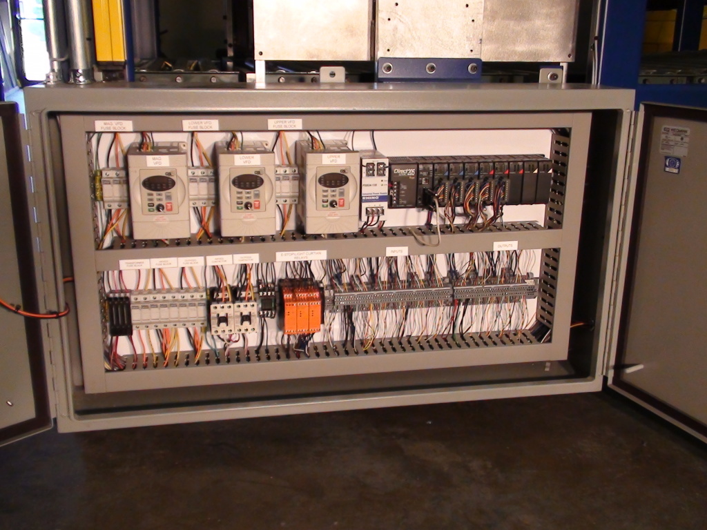 Custom control enclosure designed, fabricated, and wired in-house by Senihcam